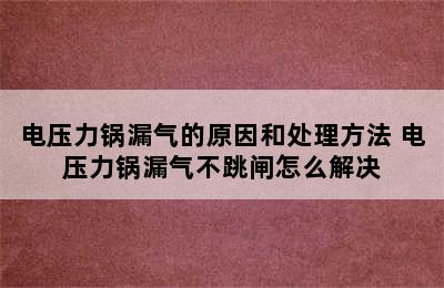 电压力锅漏气的原因和处理方法 电压力锅漏气不跳闸怎么解决